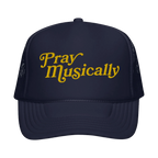 Original Pray Musically — Navy/Gold Foam Trucker