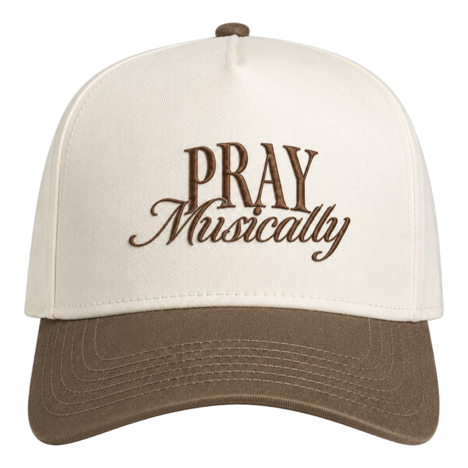 Pray Musically Two-Tone Hat – Brown/Cream
