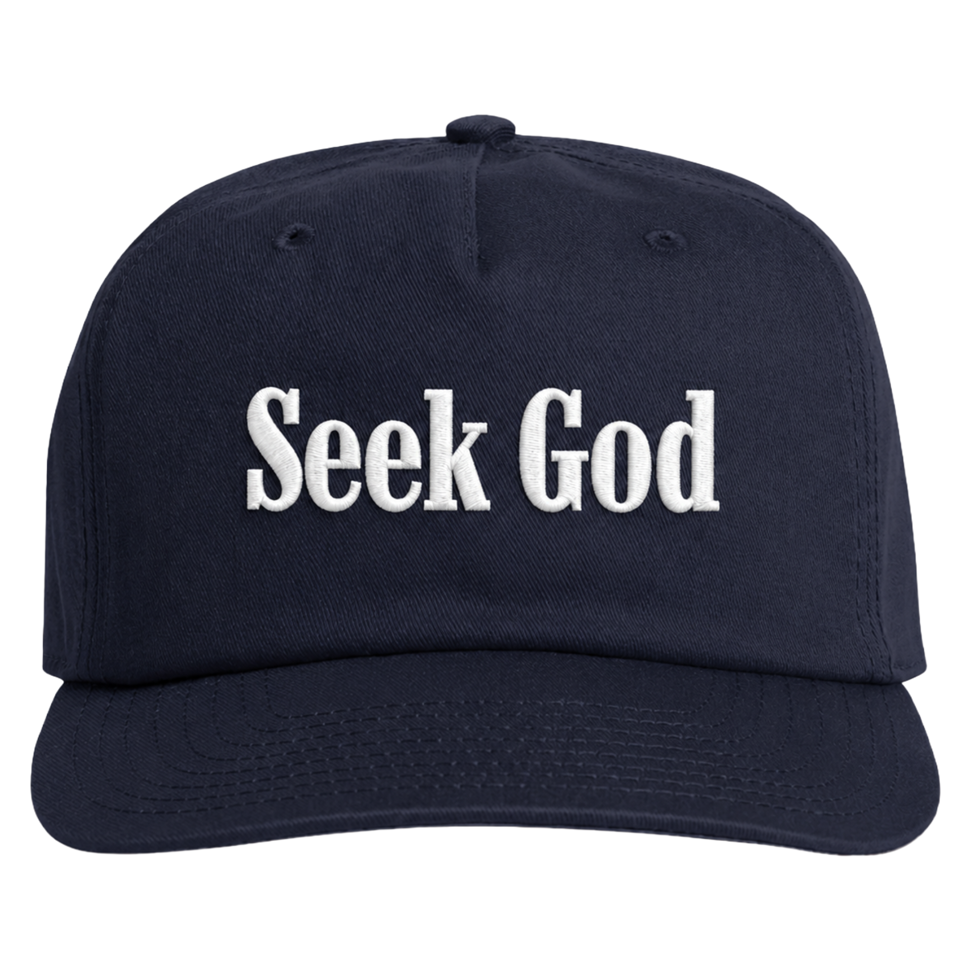 Seek God Five Panel Hat – Navy