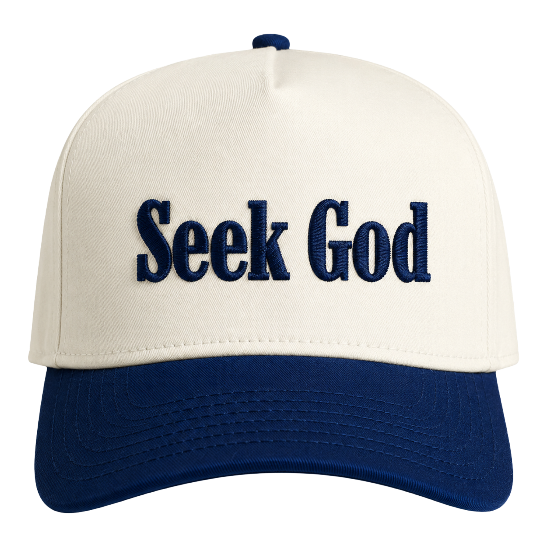 Seek God Two-Tone Hat – Blue/Cream