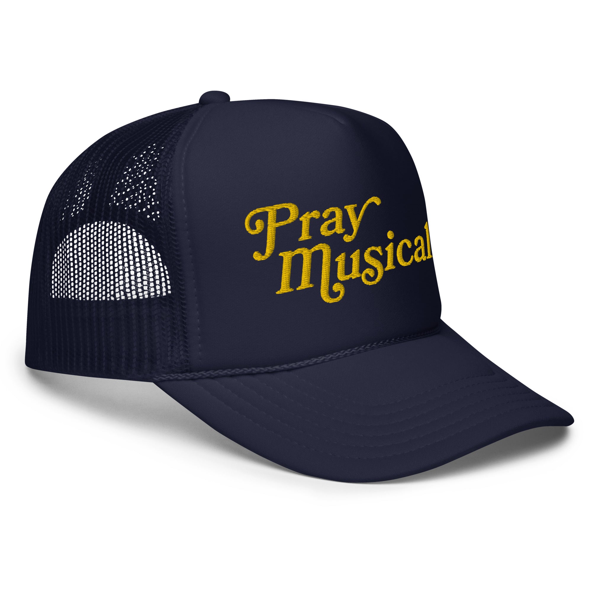Original Pray Musically — Navy/Gold Foam Trucker